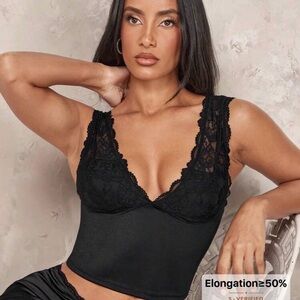 SHEIN Elegant Black Lace Tank